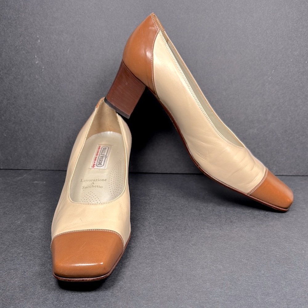 Valleverde Two-Tone Leather Pumps Made in Italy Sz. 10 (EU 40 1/2)